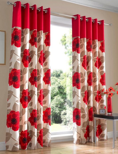 Red And White Kitchen Curtains in Curtain