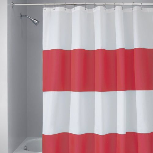Red And White Striped Shower Curtain in Curtain