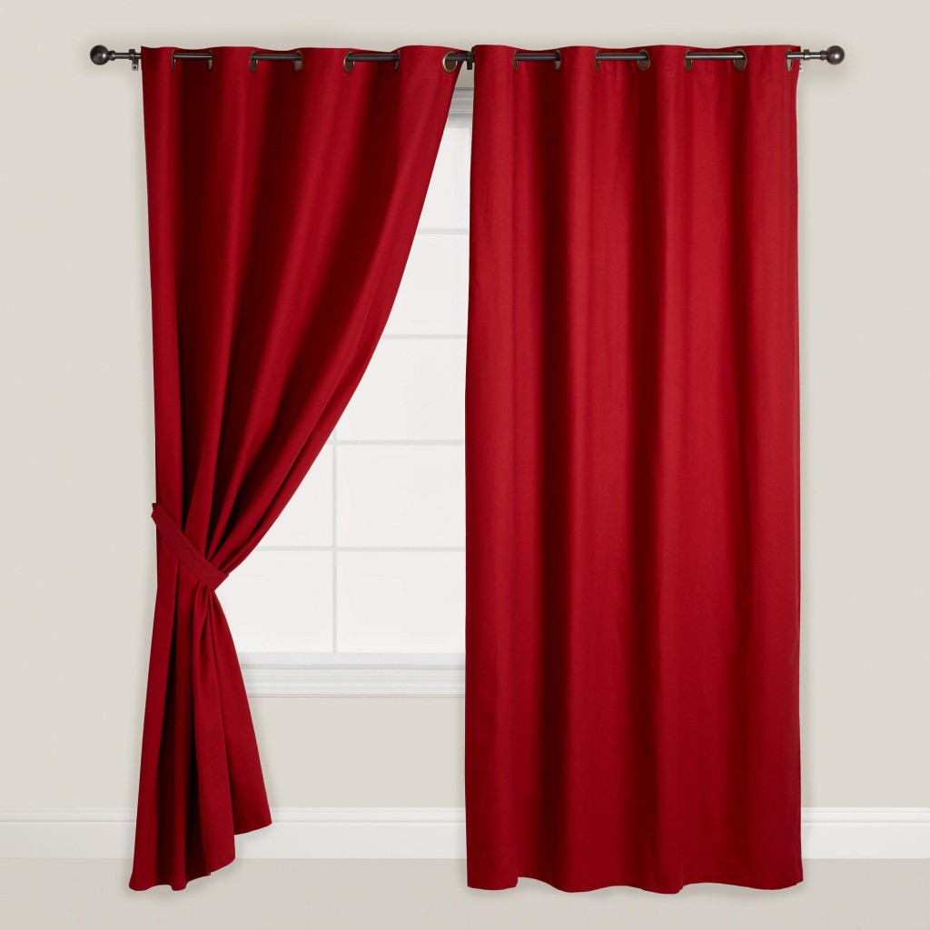 Red Grommet Curtains in Curtain