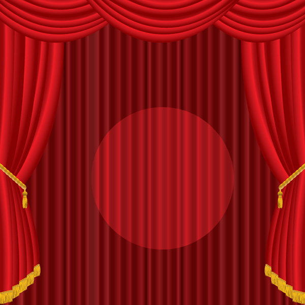 Red Stage Curtains in Curtain