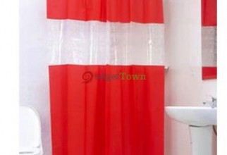 550x550px Red Stripe Shower Curtain Picture in Curtain