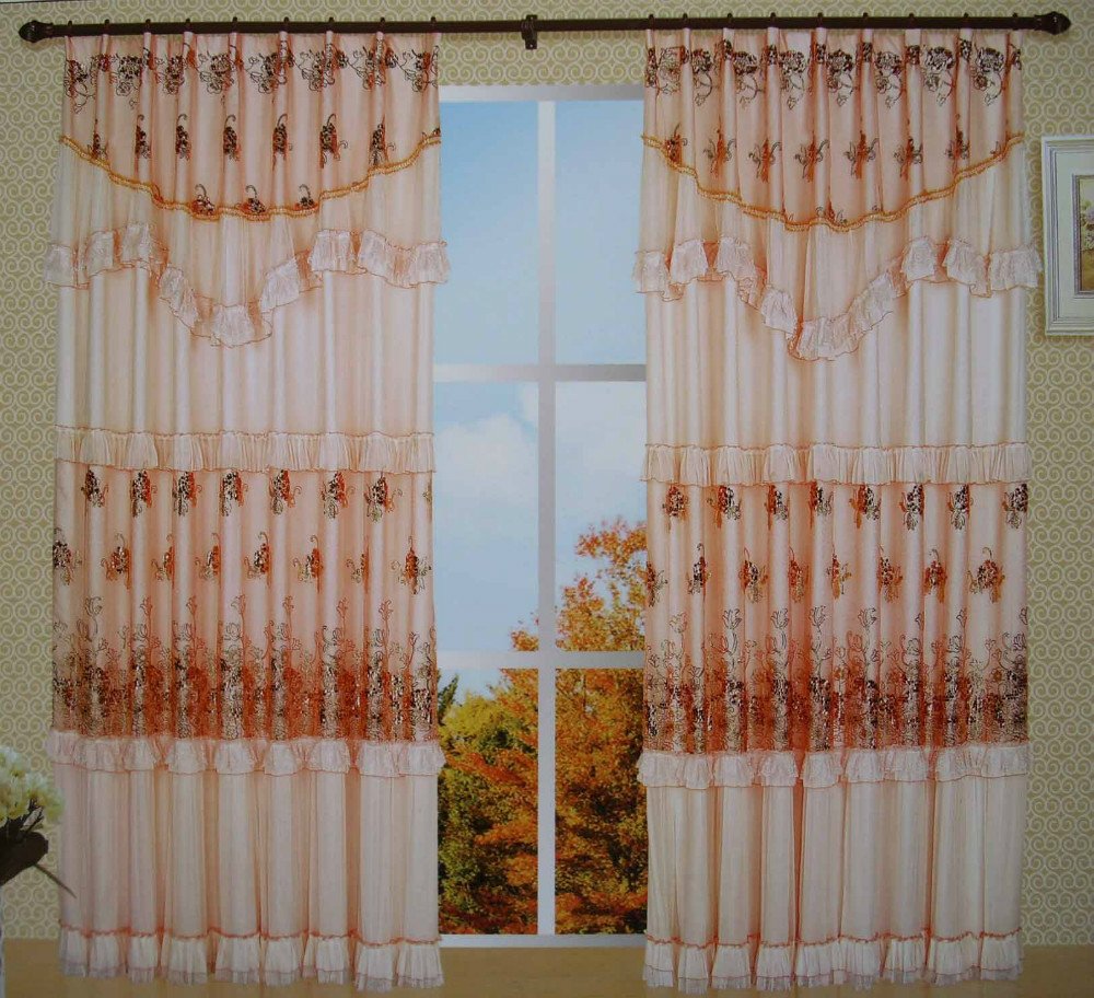 Salmon Colored Curtains in Curtain