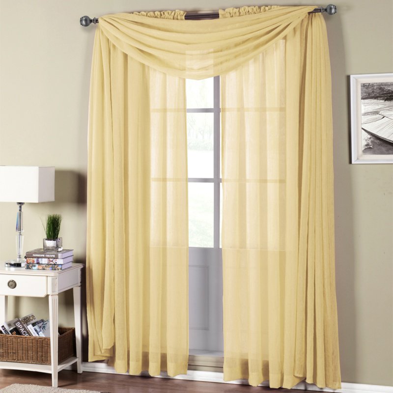Sheer Gold Curtains in Curtain