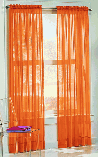 Sheer Orange Curtains in Curtain