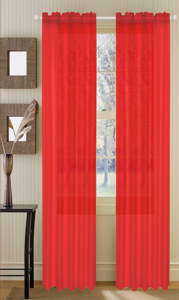Sheer Red Curtains in Curtain