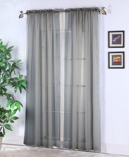 Silver Sheer Curtains in Curtain
