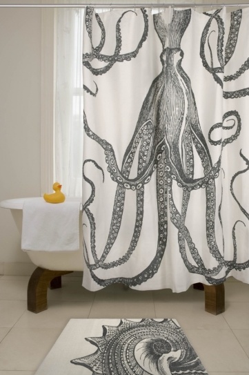 Squid Shower Curtain in Curtain