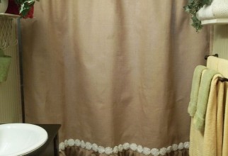 736x981px White Burlap Curtains Picture in Curtain