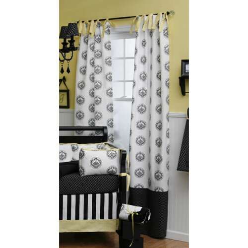 White Curtains With Black Trim in Curtain