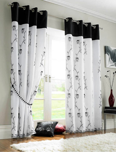 White Room With Black Curtains in Curtain