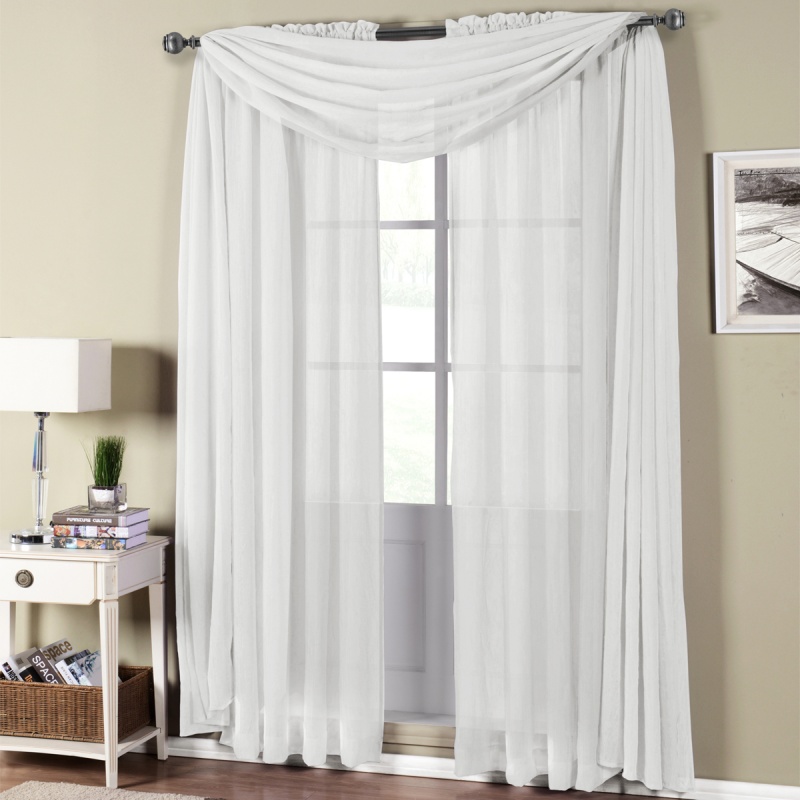 White Sheer Curtain Panels in Curtain