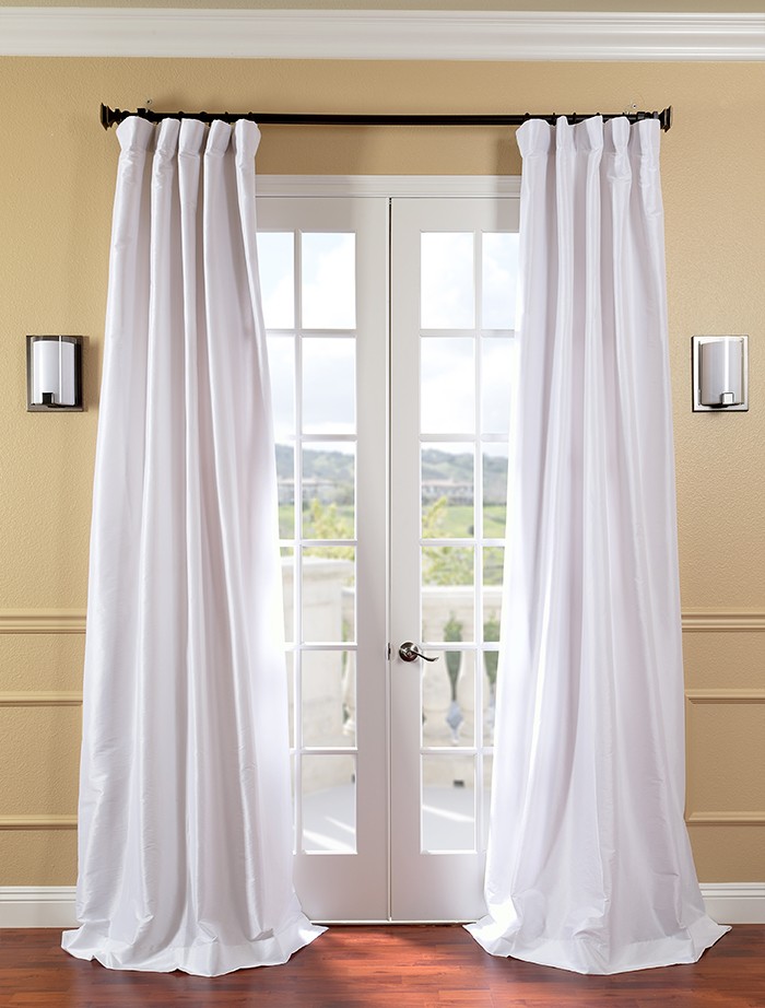 White Silk Curtains in Curtain