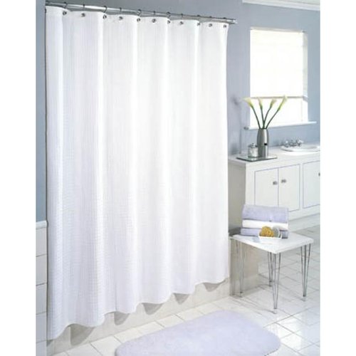 White Waffle Weave Shower Curtain in Curtain