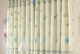 740x740px Yellow And Blue Curtains Picture in Curtain