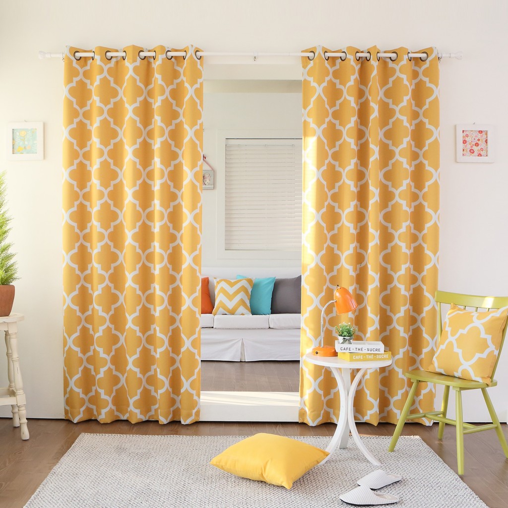 Yellow Grommet Curtains in Curtain