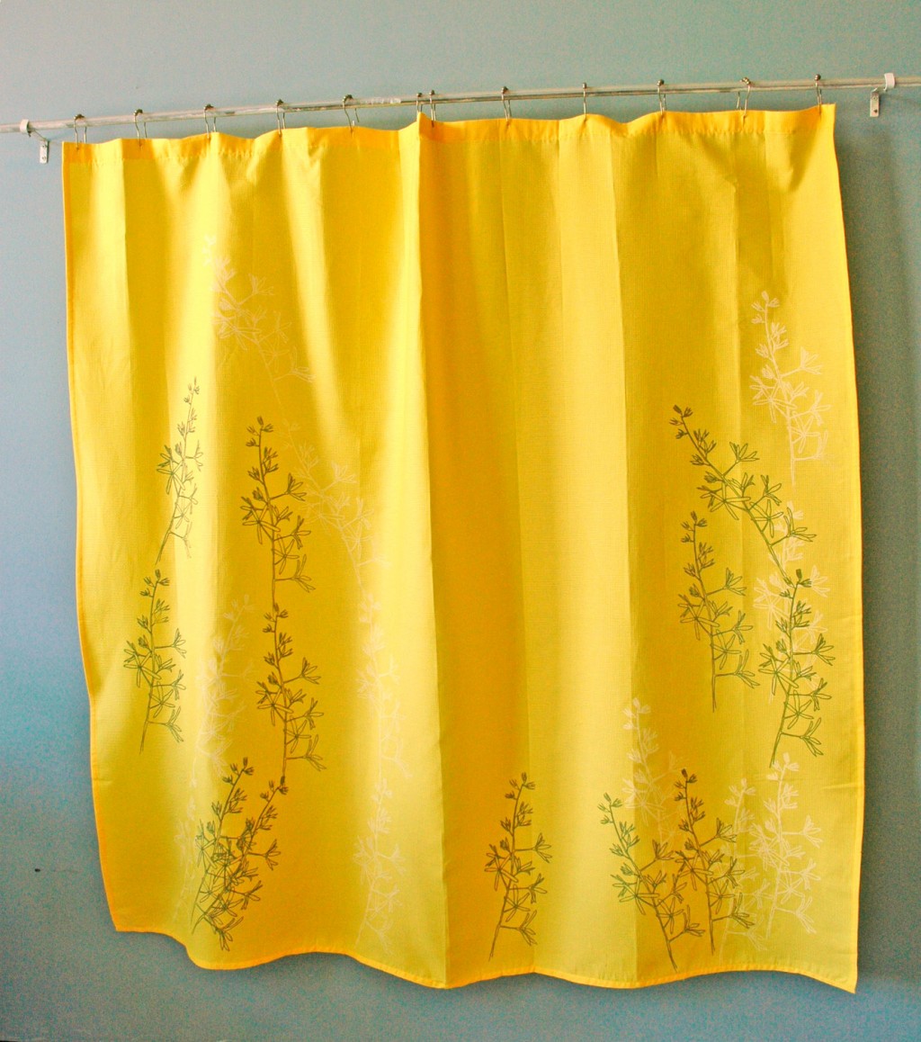 Yellow Print Curtains in Curtain