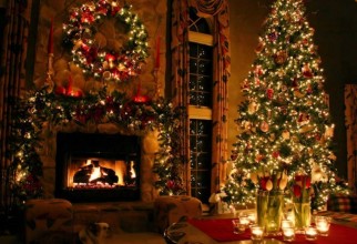 915x686px Awesome Christmas Decorations Picture in Fire Place