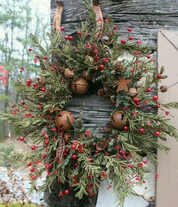 Rustic Christmas Wreaths in inspiration