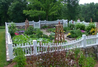 990x742px Lovely  Traditional Picket Fence Garden Image Ideas Picture in Garden Fence